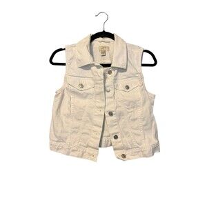 Loft Denim Trucker Vest Size S White